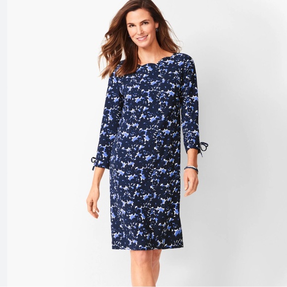 TALBOTS Crepe Shift Dress - Floral Print - Picture 1 of 14